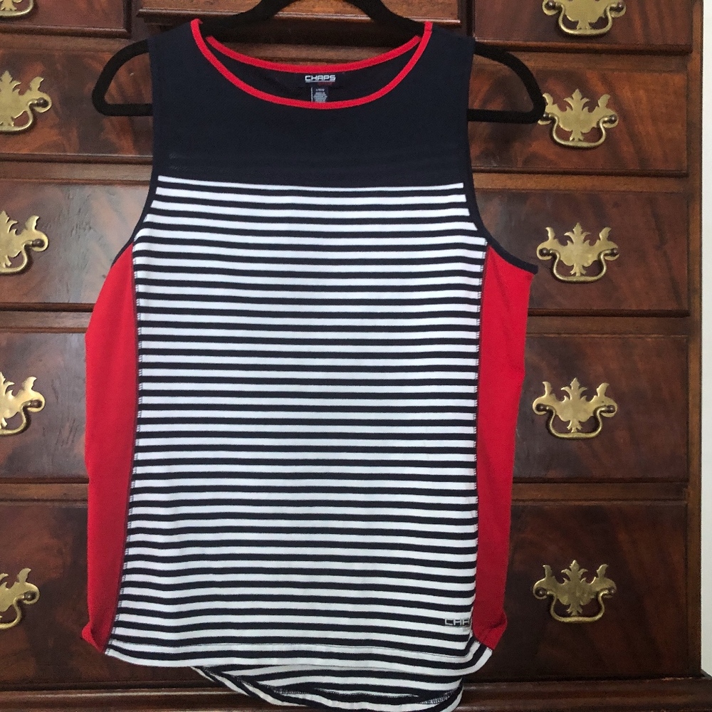 Chaps Striped Combo Tank Red White and Blue